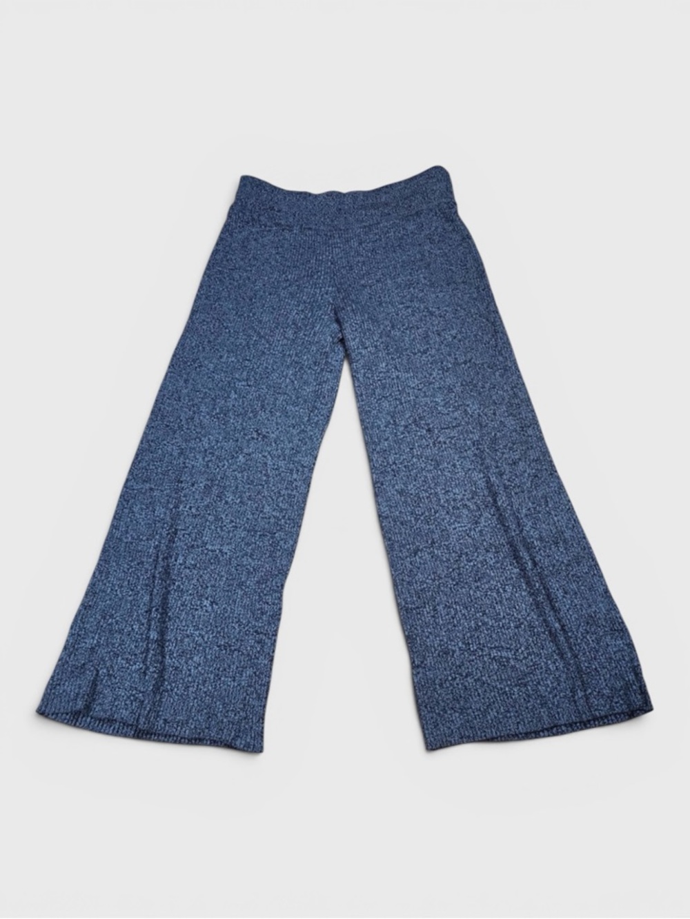 424 Athleta Sweater Style Wide-Leg Blue Pants with Elastic Waist